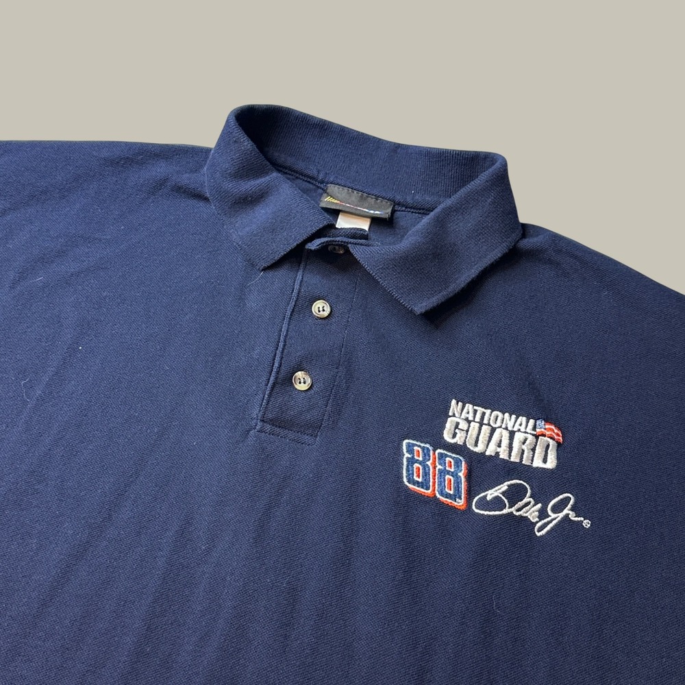 Dale Earnhardt Jr Polo Shirt Mens 2XL National Guard 88 Navy Blue NASCAR Racing